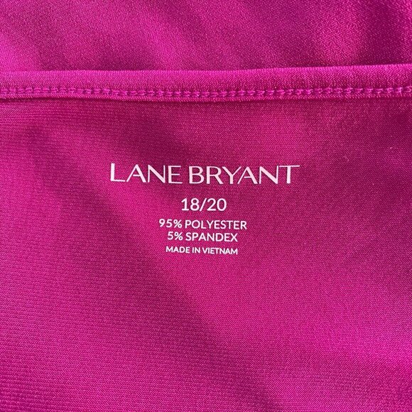 Lane Bryant Short Sleeve Fuchsia Ruched Spandex Top, Size 18/20 #282 - Picture 8 of 11